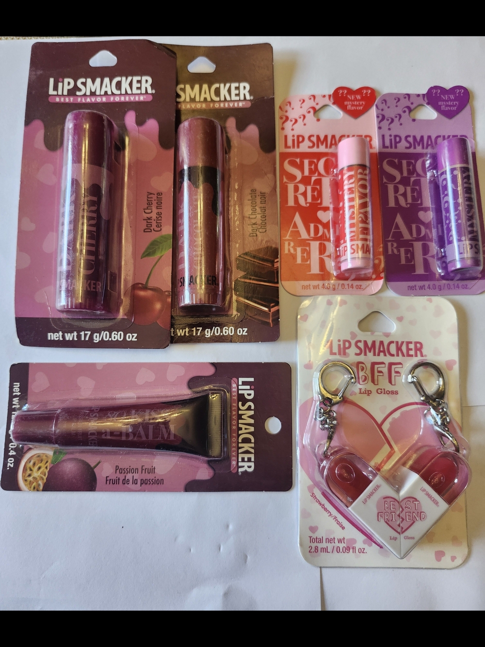 Lip Smacker Lip Balm & Gloss Bundle - Key Chain 6 Piece New